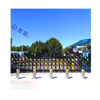 Bollard de levage hydraulique de stationnement en acier manuel extérieur 12V LED Module carré barrière de trafic rétractable