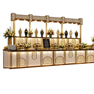 Comptoir de buffet éclairé Zorvielle GrandVista, style moderne classique, en acier inoxydable, pour usage intérieur et extérieur - Product Image 1