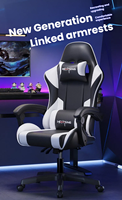 Chaise de bureau pivotante ergonomique de style racing moderne avec repose-pieds pour joueurs adultes