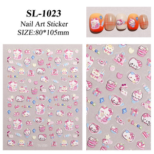 Pink <span class=keywords><strong>Hello</strong></span> <span class=keywords><strong>Kitty</strong></span> 5D Relief Plástico no tóxico 3D DIY Nail Art Stickers personalizables con aplicación <span class=keywords><strong>de</strong></span> belleza <span class=keywords><strong>de</strong></span> gran oferta - Product Image 6
