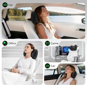 Aviation-Grade <b>Memory</b> <b>Foam</b> Car Seat Headrest <b>Cushion</b> Comfort Neck Pillow with Lumbar Support Ventilation Cotton Driving <b>Cushion</b> - Product Image 4