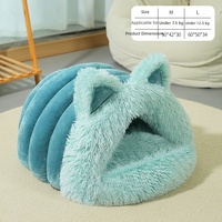 Nid pour animaux de compagnie en peluche douce et longue avec grandes oreilles de chat, lit universel quatre saisons pour chats et chiens, fournitures pour animaux de compagnie