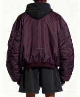 Blouson Bomber Unisexe Coupe Ample Manches Larges Taille Standard Veste d'extérieur à Deux Fermetures Éclair pour Homme Grande Taille