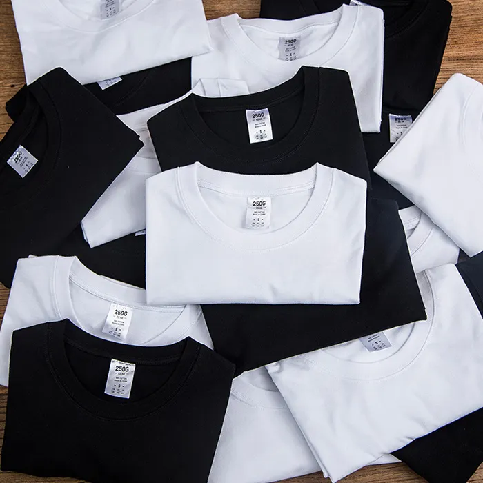 250gsm Tshirt Hot Selling Summer Short Sleeve Tshirt Customise 250gsm 100% Cotton Heavyweight Unisex T Shirt Men Basic Plain Blank Tshirts