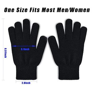 Gants tricotés unis résistants au froid, coupe-vent et antidérapants, compatibles écran tactile, détection au doigt, en acrylique/coton, pour la vente en gros - Product Image 2