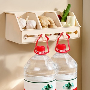 Wall-Mounted <b>Kitchen</b> Suction Cup Plastic Storage Basket <b>Small</b> Hanging <b>Shelf</b> for Organizing Ginger Garlic & Scallions - Product Image 5