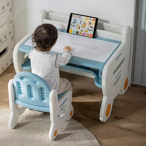 Avec planche à dessin Bureaux d'activités de lecture en plastique Ensemble de meubles et de chaises Table d'apprentissage pour enfants Bureau d'étude pour enfants - Product Image 2