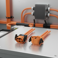 Connecteur mâle EV HVIL Interlock haute tension en cuivre PA66 2 pôles à angle droit 1000V 23A-500A pour usage automobile