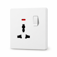 Xanmoo - Panel de Interruptor de Pared de Alta Calidad con Control Único de 16A, con Luz Indicadora, Color Blanco