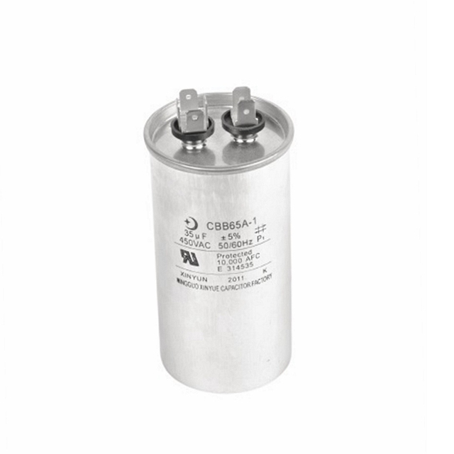 Silver tone Polypropylene oil film Motor Run Capacitor AC VAC 50/60Hz HVAC CBB65 capacitor with factory price