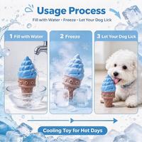 Jouet pour animaux de compagnie en forme de cornet de crème glacée TPR, remplissable d'eau, pour soulager la chaleur estivale, jouet à mâcher pour chiots et chiens de petite et moyenne taille