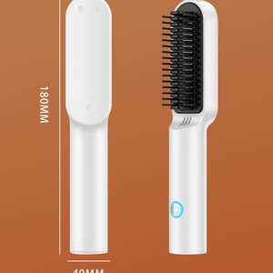 Brosse lissante professionnelle pour barbe 2024, peigne chauffant électrique à anions pour cheveux, vente chaude - Product Image 2