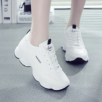 Baskets de sport plates confortables et tendance à lacets pour femme, style marche, chaussures de skateboard