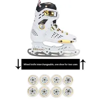 Patins à glace réglables, patins à roulettes, patins à glace pour hommes, femmes, enfants, adultes, professionnels, nouveaux, lames de patins à glace, équipement de protection