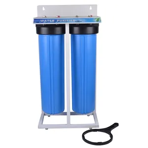 Filtro per rubinetto dell'acqua da 20 pollici a 2 stadi ad alte prestazioni alloggiamento del filtro da appoggio per bere a casa blu con telaio in ferro