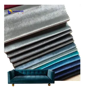 Sinovel hometextile custom 100%Polyester knitted solid Italy shining plush velvet fabric for upholstery and sofa