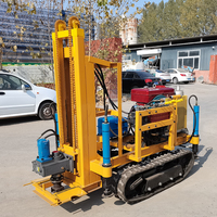 Foreuse de puits d'eau de 50 CV avec chenilles hydrauliques et pompe, alimentée au diesel, transportée sur camion, pour une profondeur maximale de 200 m