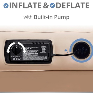 Matelas pneumatique auto-gonflant en PVC avec cadre intégré, pompe et étui à roulettes, matelas gonflable pour le camping en plein air - Product Image 4