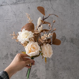 Bouquet de roses artificielles Mulixi, tissu tissé en plastique fait main, décoration de mariage et de maison CF02052 - Product Image 1