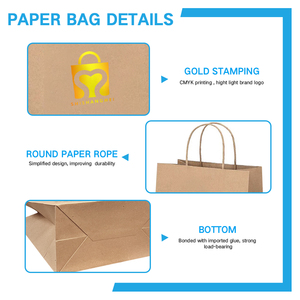 Khuyến Mãi Giá Rẻ Thân Thiện Với Môi Kraft Mua Sắm Túi Biểu Tượng Tùy Chỉnh Nâu Kraft Túi Giấy - Product Image 2