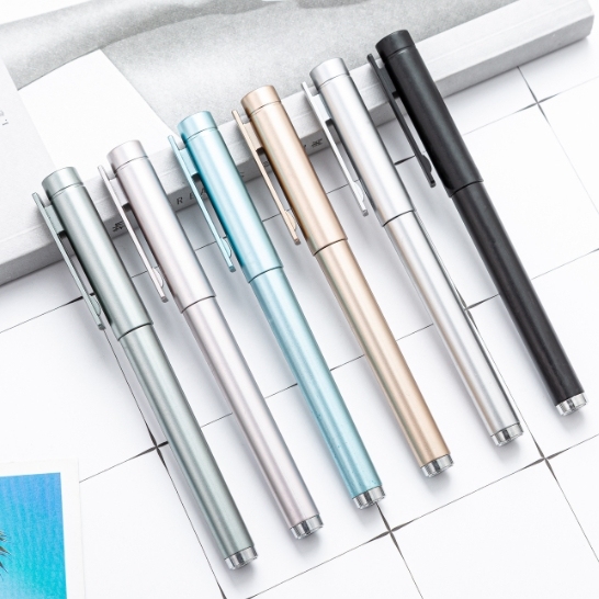 Bullet-shaped Ballpoint Pen with Metal Barrel Black Ink 1.0mm Tip for Exams and Office Use