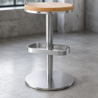 Tabouret sur pied en métal de 65 cm à hauteur fixe avec dossier bas pour comptoir de cuisine et bar – Vente en gros pour boutiques