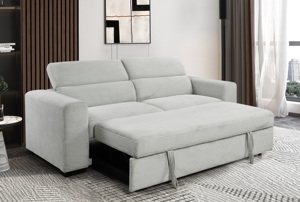 Divano Letto Convertibile con Letto Estraibile, Moderno Divano Trasformabile con Poggiatesta Regolabile, Rivestimento in Tessuto, Stile Hotel per Soggiorno - Product Image 4