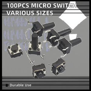 Texasia 6x6 nút nhấn Micro chuyển đổi chân đồng 4pin dọc thẳng cắm cảm ứng lò ánh sáng xúc giác chuyển đổi màu đen 12VDC - Product Image 2