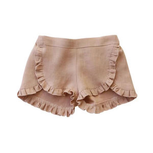 الأغاف الكتان شورت مكشكش مخصص تصميم الاطفال عارضة الصيف السراويل فتاة - Product Image 3