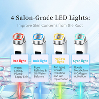 Appareil de beauté micro-courant facial professionnel avec chauffage et vibration, masseur facial à 4 couleurs lumineuses pour le soin de la peau du visage et des yeux