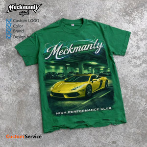T-shirt pour homme Meckmanly, manches courtes, col rond, imprimé design moto, noir, polyester, coupe régulière, respirant, style streetwear - Product Image 4