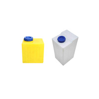 Réservoir d'eau en plastique rectangulaire de 100 L avec robinet de vidange, réservoir d'eau potable en plastique carré
