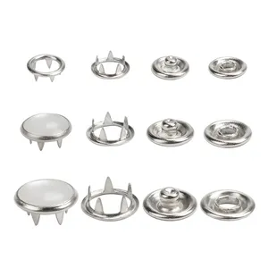 Botón a presión para ropa, anillo de Metal, Perla de latón, a la moda, 9,5mm, 11mm, cuatro piezas