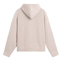Cardigan en maille à capuche zippé pour homme, design simple, couleur unie, épaules tombantes, manches longues, collection 2026