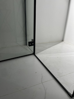 Cabine de douche complète moderne avec cadre en aluminium noir, verre trempé 90x90 8mm, pour hôtels et villas, fournie par l'usine de Suez