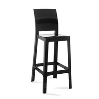 Vente en gros Banquet Hôtel Mariage Dossier carré Tabouret haut en acrylique noir Chaise de bar