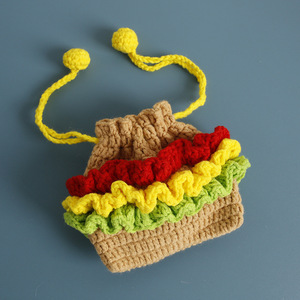 <span class=keywords><strong>Sac</strong></span> bandoulière en coton fait main au crochet pour petites filles et tout-petits, motif de fruits mignons, mini pochette en fil doux, utilisation quotidienne, cadeau - Product Image 6