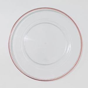 <span class=keywords><strong>Assiette</strong></span> de présentation ronde transparente de style luxueux, durable, résistante au lave-vaisselle, en plastique décoratif pour mariage, hôtel, fête - Product Image 3