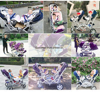 JXB Usine Chine Poussette Jumeaux Bébé de Luxe 3 en 1, Triple Sécurité, Qualité Supérieure Fournie