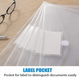 Paquet de 5 enveloppes en plastique transparent en poly lettres américaines de format <span class=keywords><strong>A4</strong></span> <span class=keywords><strong>avec</strong></span> pochette d'étiquettes pour l'organisation du travail à domicile - Product Image 4