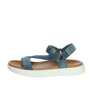 Sandalo piatto da donna Geox D45PAB 022NF Avio Blu in pelle, comfort estivo - Product Image 1