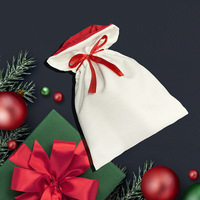 Sac à cordon personnalisable pour cadeaux de Noël 2026, sac en toile vierge pour sublimation, sac du Père Noël