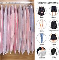 Peva Top Transparent vêtements suspendus robe vêtements costume manteau housse anti-poussière sac de rangement à domicile pochette garde-robe vêtements suspendus