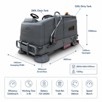 Nettoyeur de sols automatique S1450, machine de nettoyage à batterie, système à double réservoir pour grandes surfaces, idéal pour les usines et les entrepôts