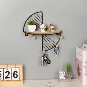 Punch-free Wall-mounted Decorative <b>Rack</b> Multifunctional Coat Hook Metal Hanger Storage <b>Rack</b> Suitable for Bedroom Living Room - Product Image 2