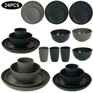 Ensemble de vaisselle en plastique écologique de style européen avec incrustations dorées pour restaurants, hôtels, occasions Horeca - Product Image 1