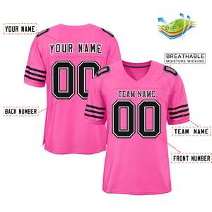 Camiseta de Fútbol Auténtica Personalizada de Malla Estilo Clásico Rosa y Negra - Product Image 4