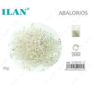 Ilan Abalorios Perline color argento da 2 mm da 50 g per la creazione di gioielli - Product Image 1