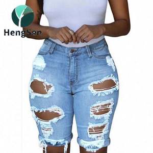 Shorts en <span class=keywords><strong>jean</strong></span> destroy bleu <span class=keywords><strong>pas</strong></span> <span class=keywords><strong>cher</strong></span> pour femmes - Product Image 3