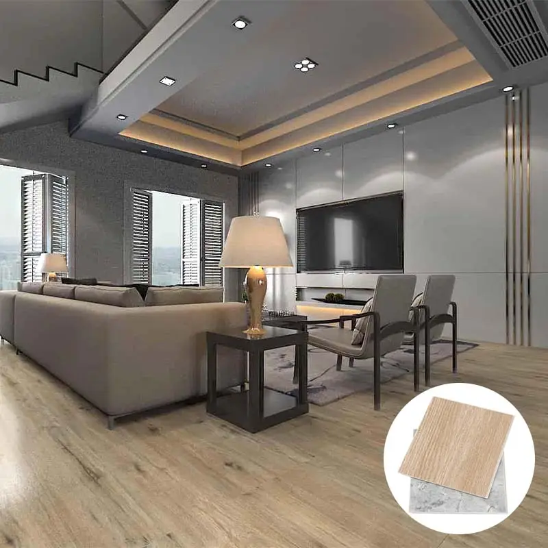 100% environmentally friendly waterproof wood grain interlocking tiles interlock click vinyl spc flooring
